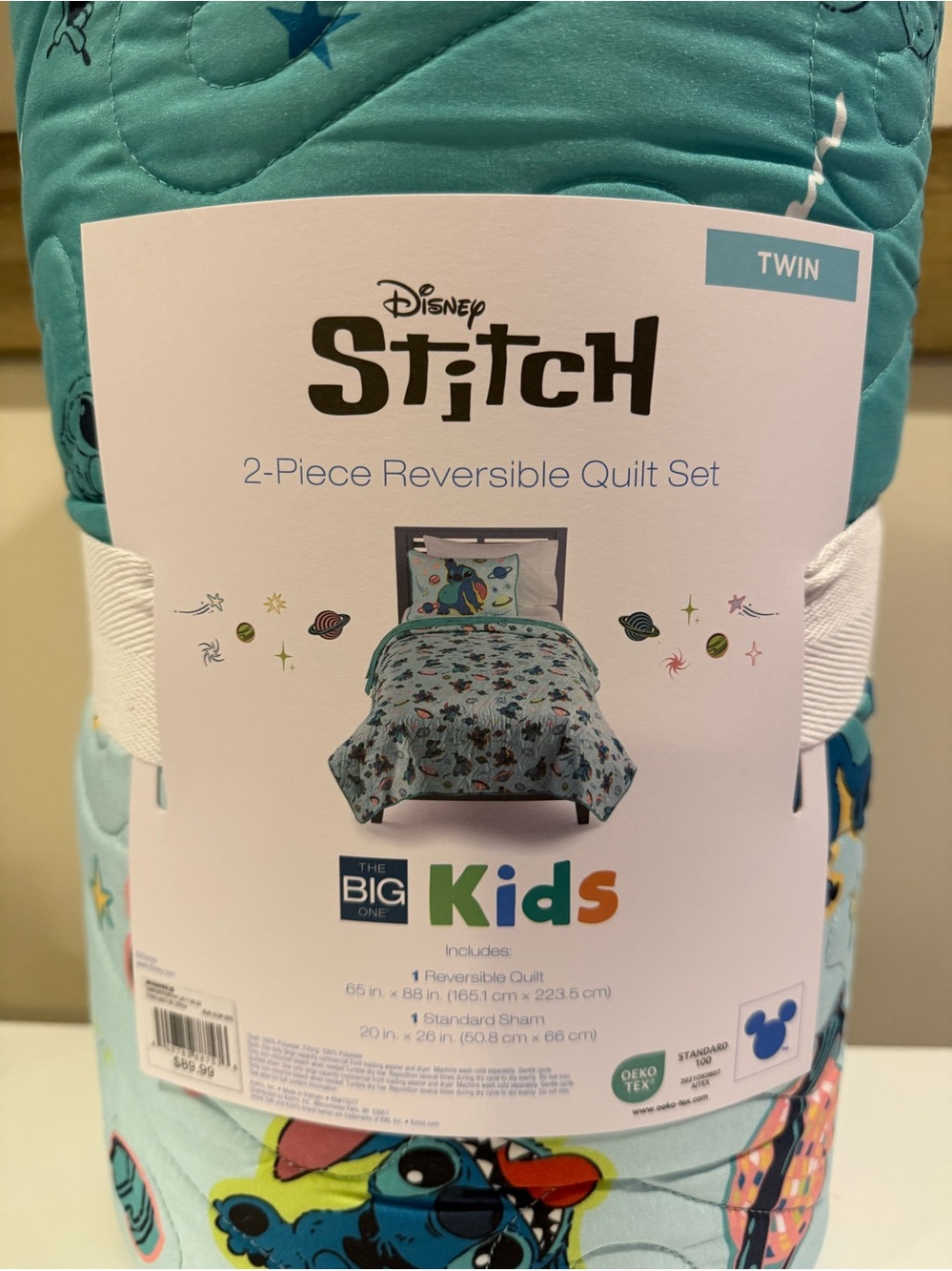 Twin size Disney's Stitch Galaxy Quilt Set